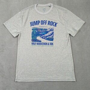 Recover Shirt Mens Medium Gray Jump Off Rock Half Marathon 10K Recycled Cotton